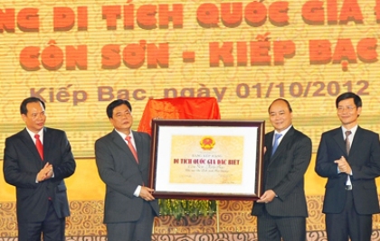 ຮັບໃບຢັ້ງຢືນຮັບຮອງ Con Son, Kiep Bac ເຂດປູຊະນີຍະສະຖານ ລະດັບຊາດພິເສດ